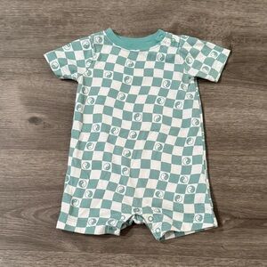 Garanimals Teal Checkered Yin & Yang Short Sleeve Onesie